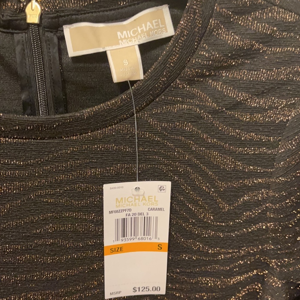 Micheal Kors A- line metallic animal print dress
